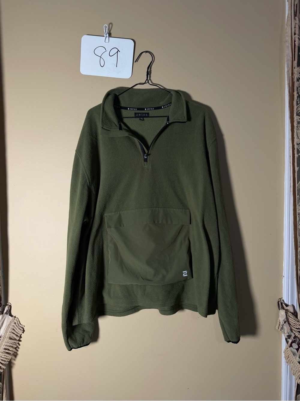 ZELOS Olive Green Women's Half-Zip Fleece Pullover